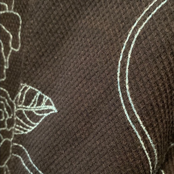 Worthington Black Floral Stretch Pants | Cropped | Blue Print size 12 petite - Picture 7 of 7